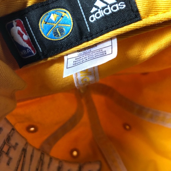 NBA Denver Nuggets Slouch Youth 13-14 Cap Hat Adidas Yellow/Blue adjustable - Picture 6 of 16